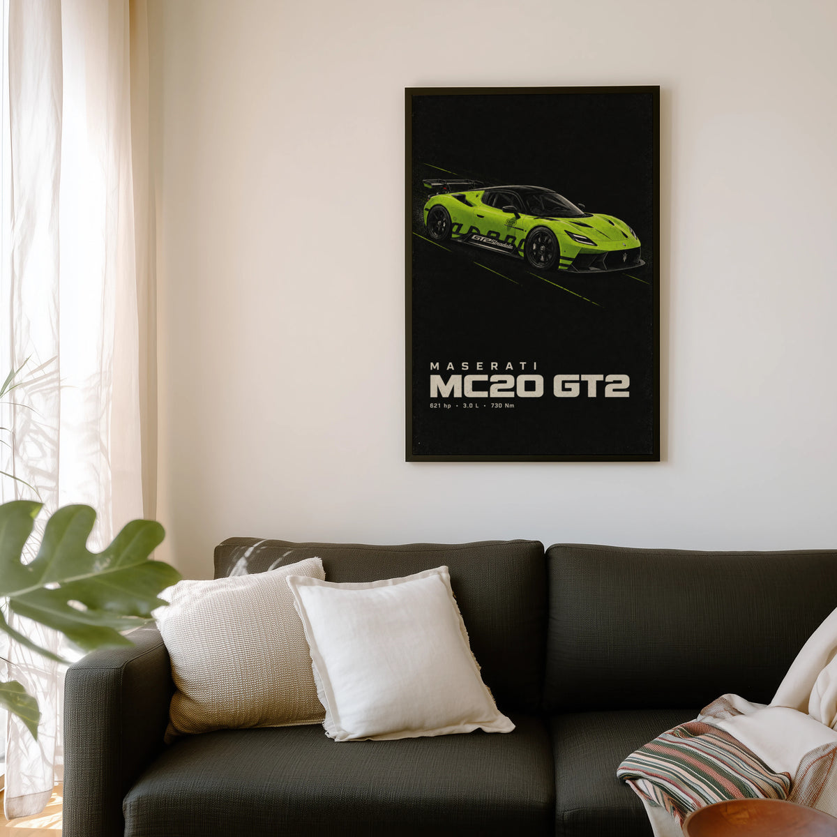 Vintage Maserati MC20 GT2 Print, Race Car Wall Art