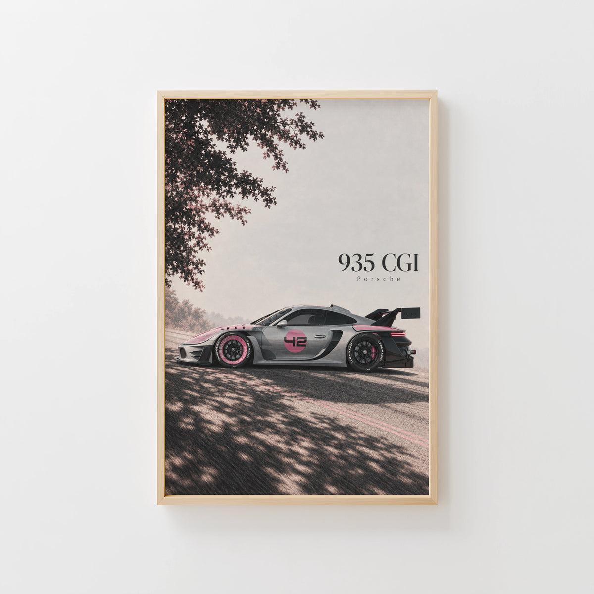 Vintage Porsche 935 CGI Print, Racing Car Art