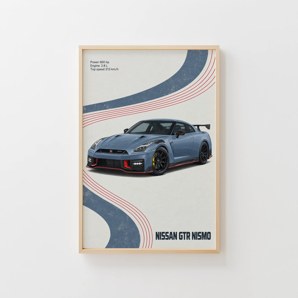 Vintage Nissan GTR Nismo Print, Car Wall Art