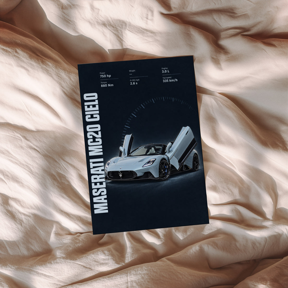 Vintage Maserati MC20 Cielo Print, Supercar Art