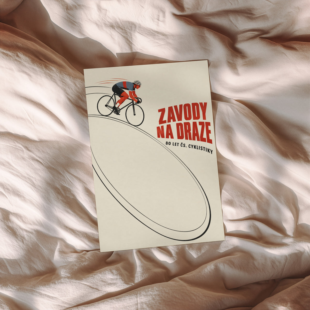 Vintage Track Cycling Poster, Czech Retro Wall Art Print