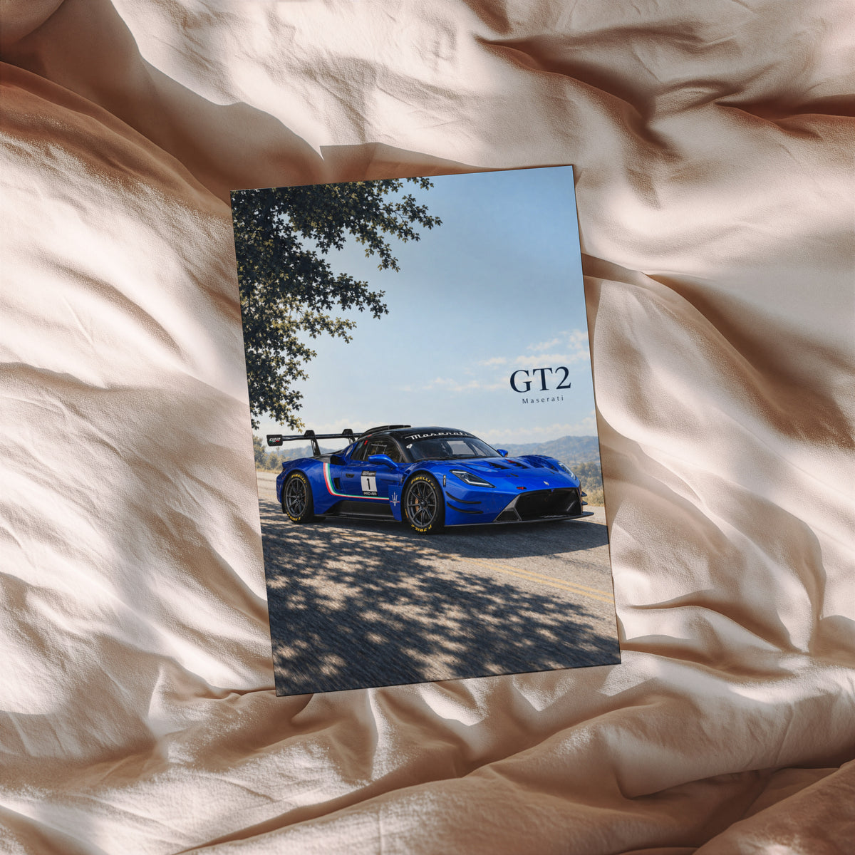 Vintage Maserati GT2 Print, Racing Car Wall Art