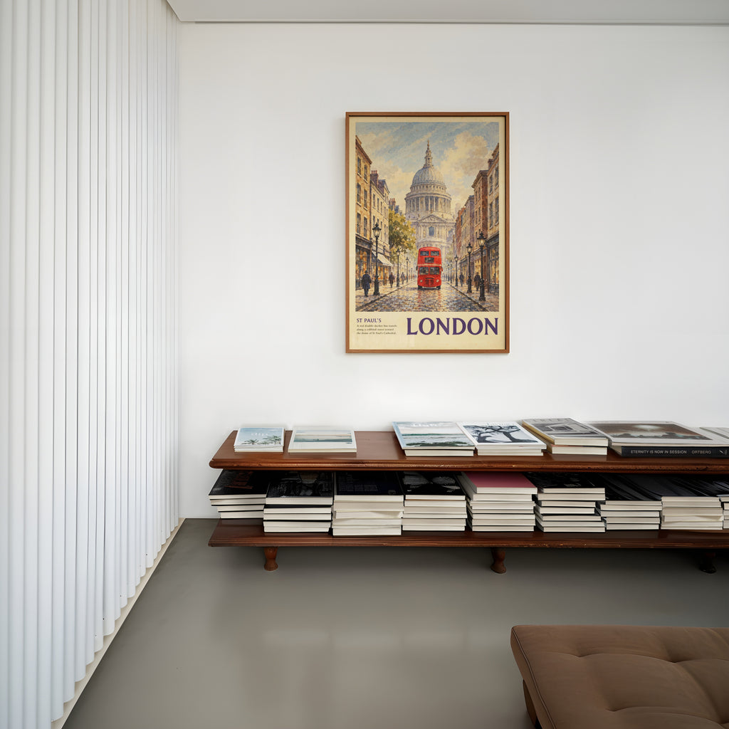 Vintage London Poster, St Paul's Cathedral Wall Art