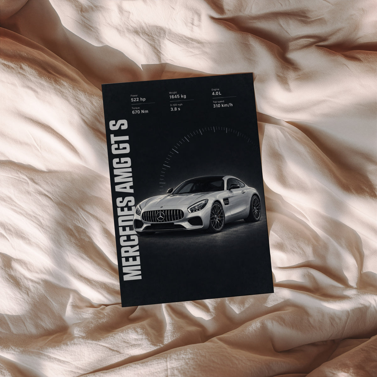 Vintage Mercedes AMG GT S Print, Car Wall Art
