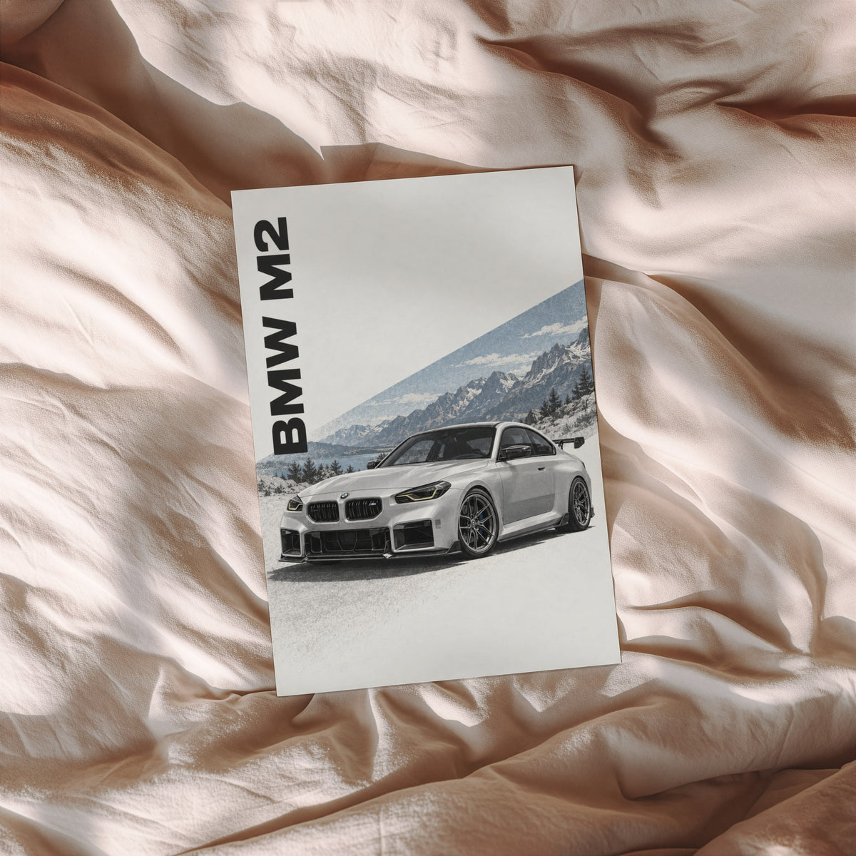 Vintage BMW M2 Print, Mountain Car Wall Art