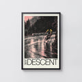 Vintage Cycling Poster, Wet Road Descent Wall Art Print