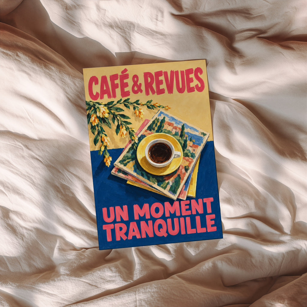 Vintage Coffee Print, Cafe Poster, French Wall Art