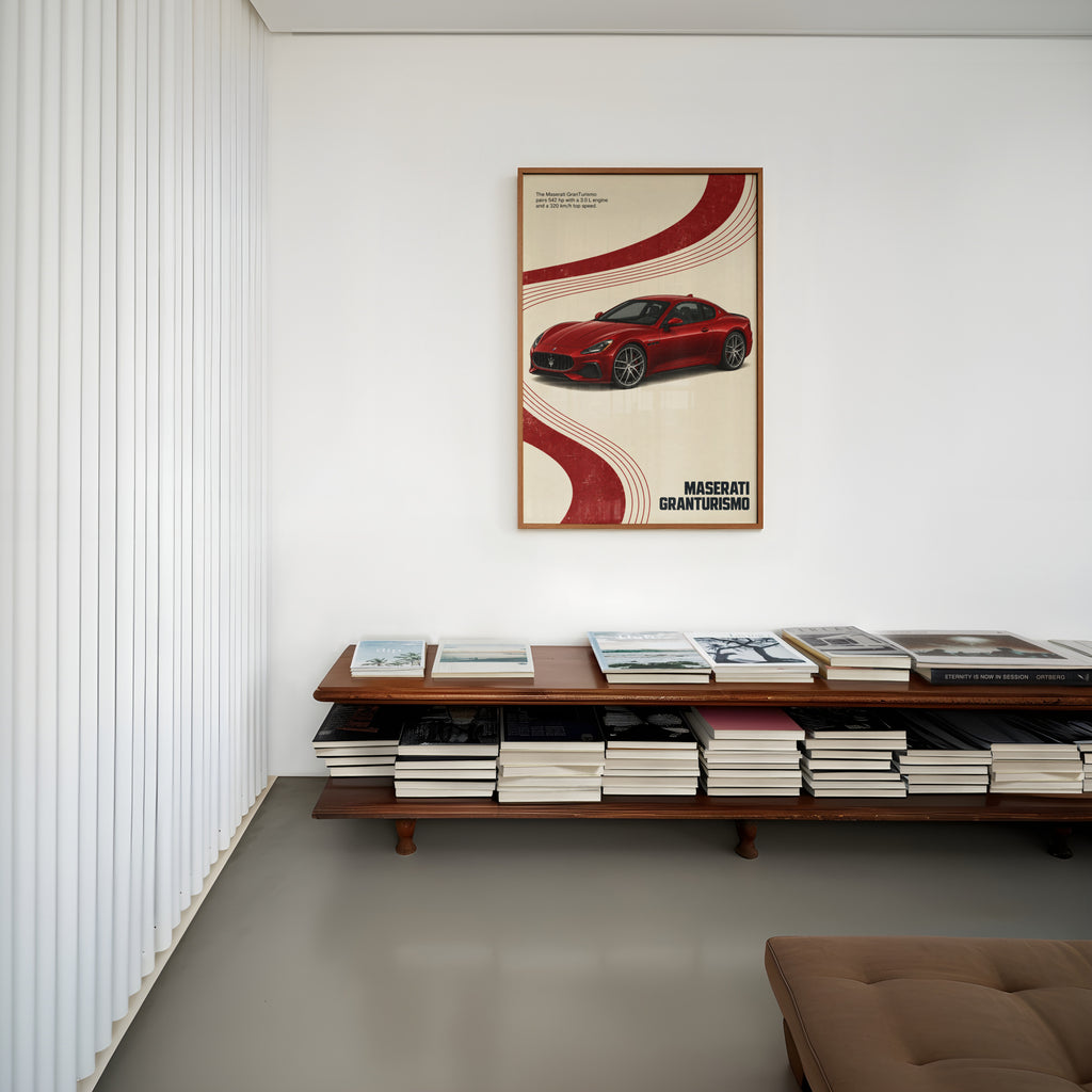 Vintage Maserati GranTurismo Print, Car Wall Art