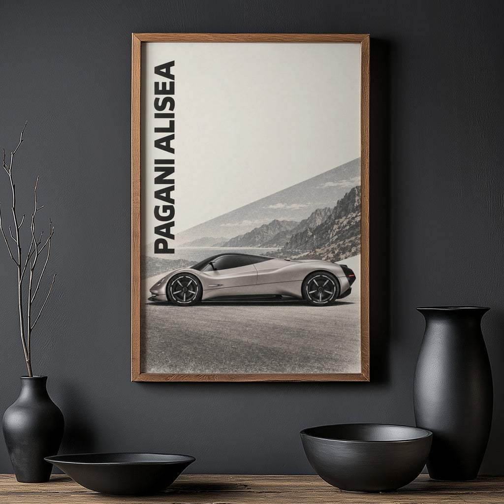 Vintage Pagani Alisea Car Print, Supercar Poster