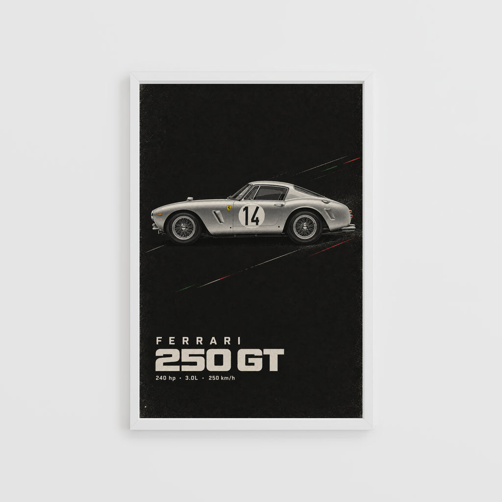 Vintage Ferrari 250 GT Print, Racing Car Poster
