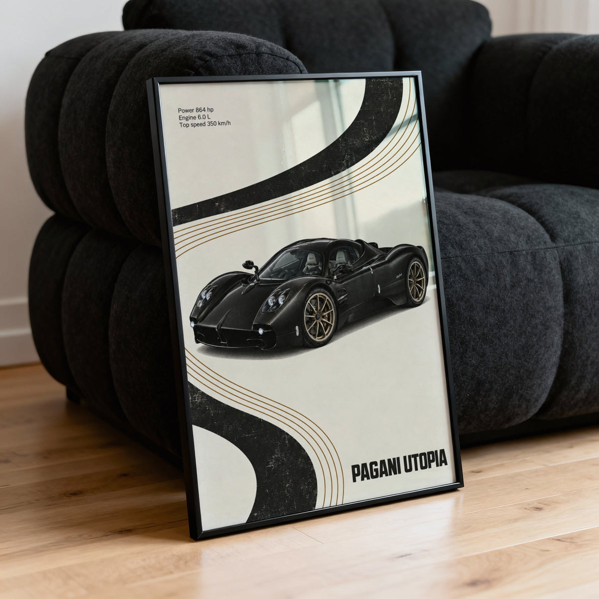 Vintage Pagani Utopia Print, Hypercar Wall Art