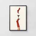 Vintage Espresso Martini Print Poster, Red Boot Art