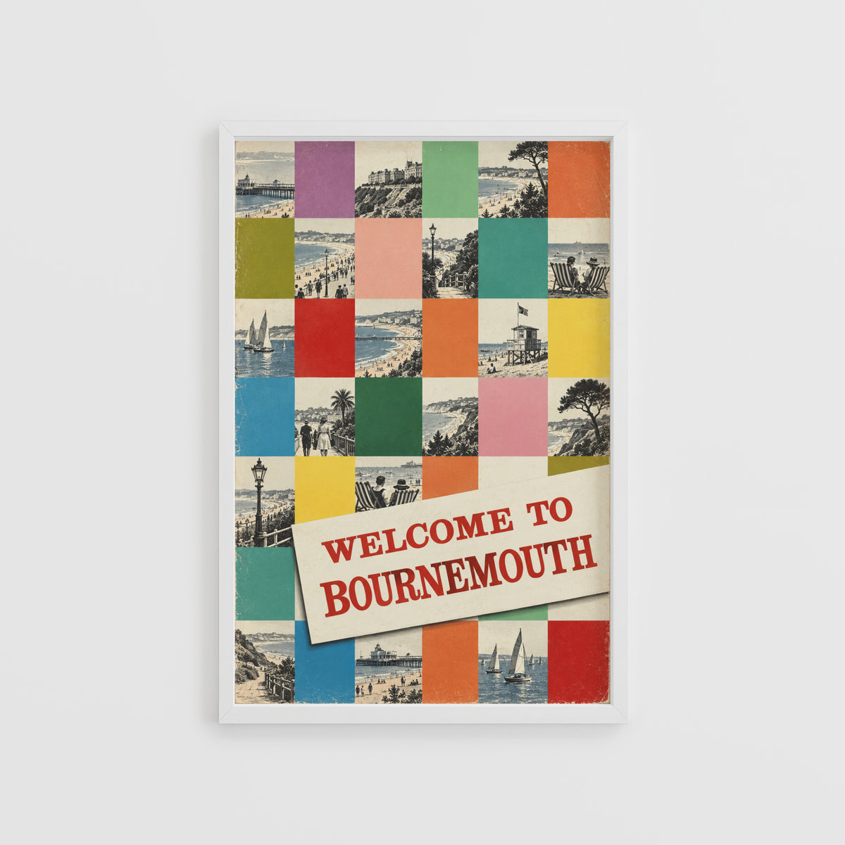 Vintage Bournemouth Poster, Seaside Wall Art, England Print