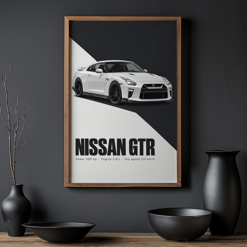 Vintage Nissan GTR Print, Car Wall Art