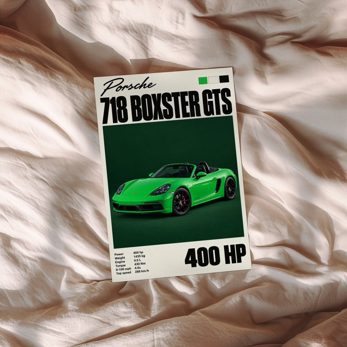 Vintage Porsche 718 Boxster GTS Print, Car Wall Art