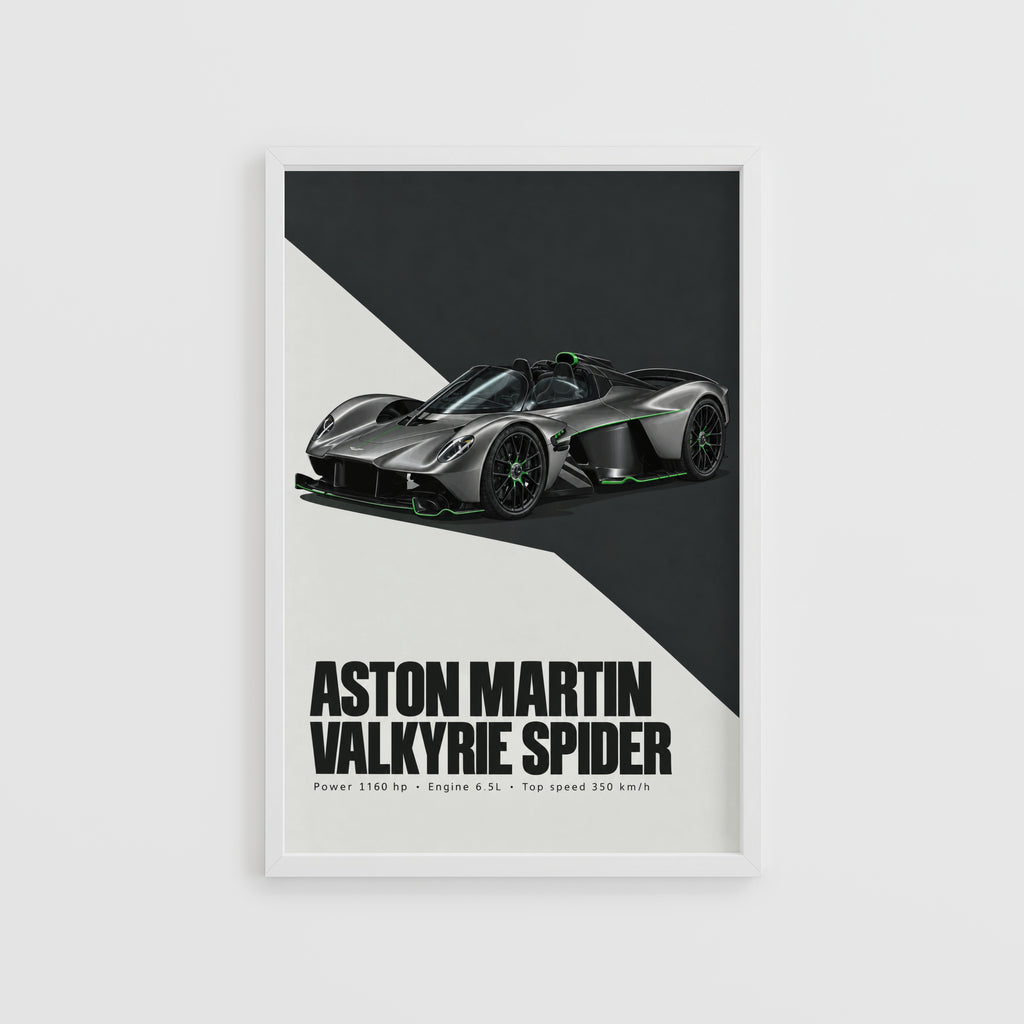 Vintage Aston Martin Valkyrie Spider Print Car Art