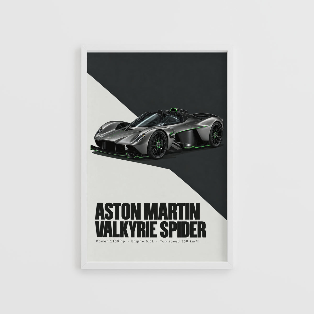 Vintage Aston Martin Valkyrie Spider Print Car Art