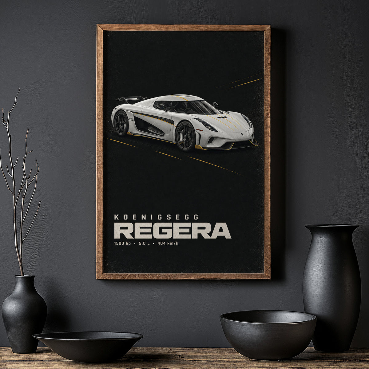 Vintage Koenigsegg Regera Print, Hypercar Wall Art
