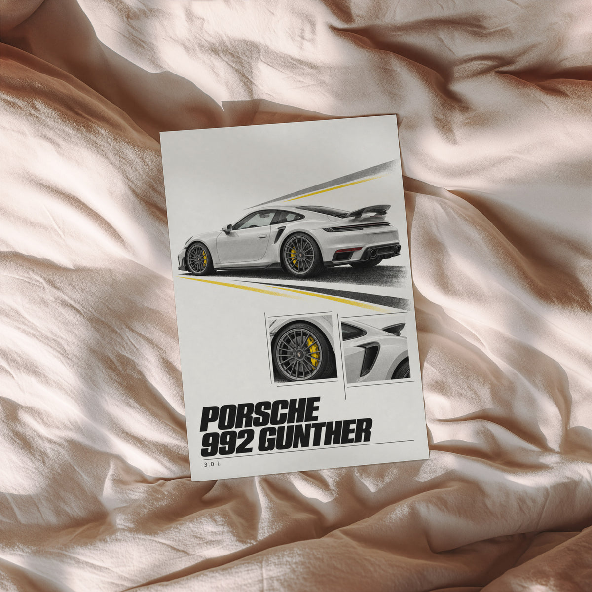 Vintage Porsche 992 Print, Car Wall Art