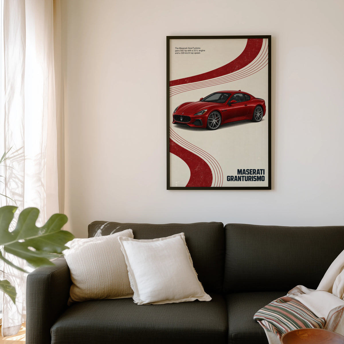 Vintage Maserati GranTurismo Print, Car Wall Art