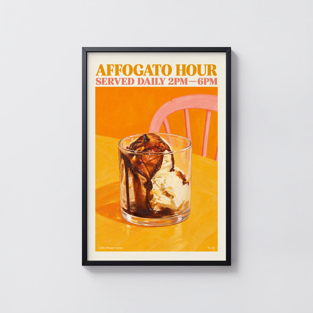 Vintage Affogato Print, Coffee Poster, Kitchen Art