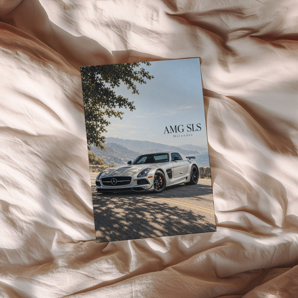Vintage Mercedes AMG SLS Print, Car Wall Art