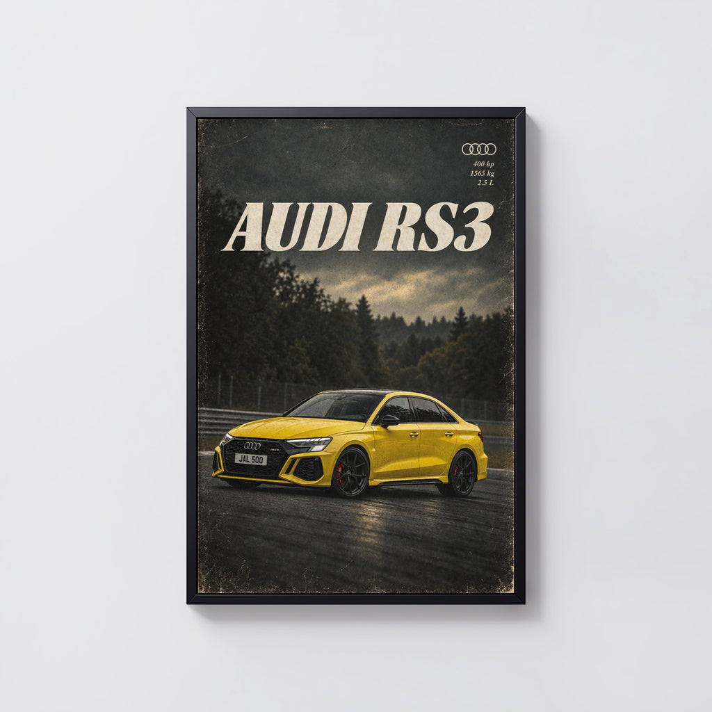 Vintage Audi RS3 Print, Car Wall Art