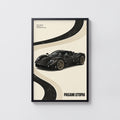 Vintage Pagani Utopia Print, Hypercar Wall Art