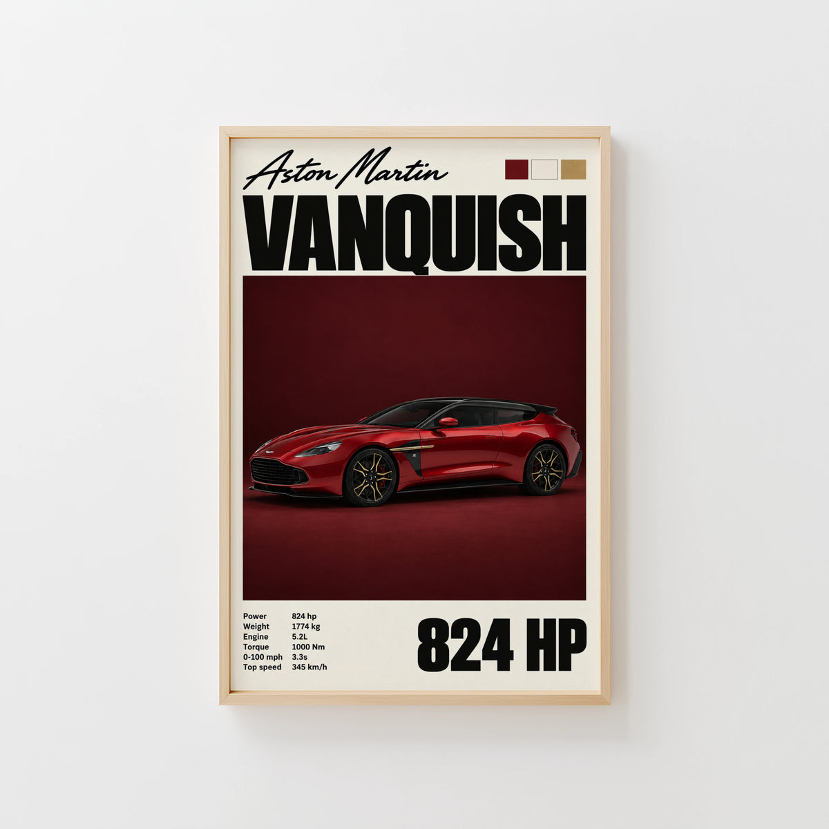 Vintage Aston Martin Vanquish Print, Car Wall Art
