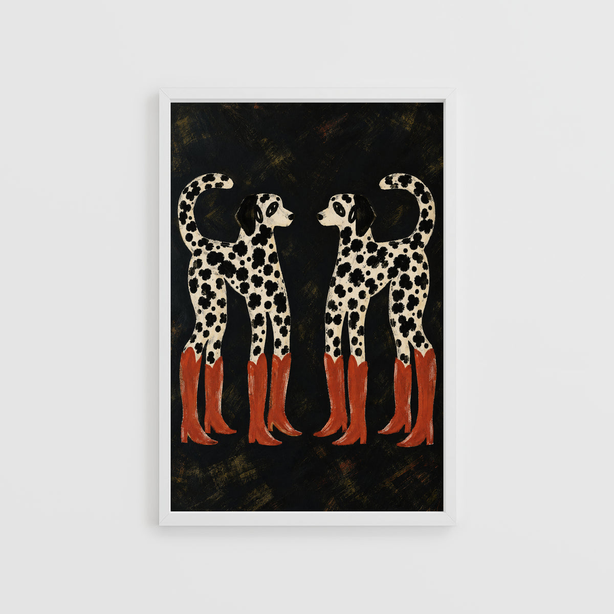Vintage Dalmatian Print and Poster, Cowboy Boots Art