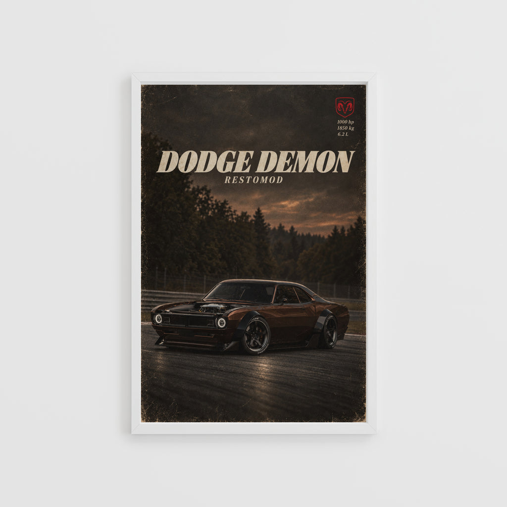 Vintage Dodge Demon Restomod Car Print