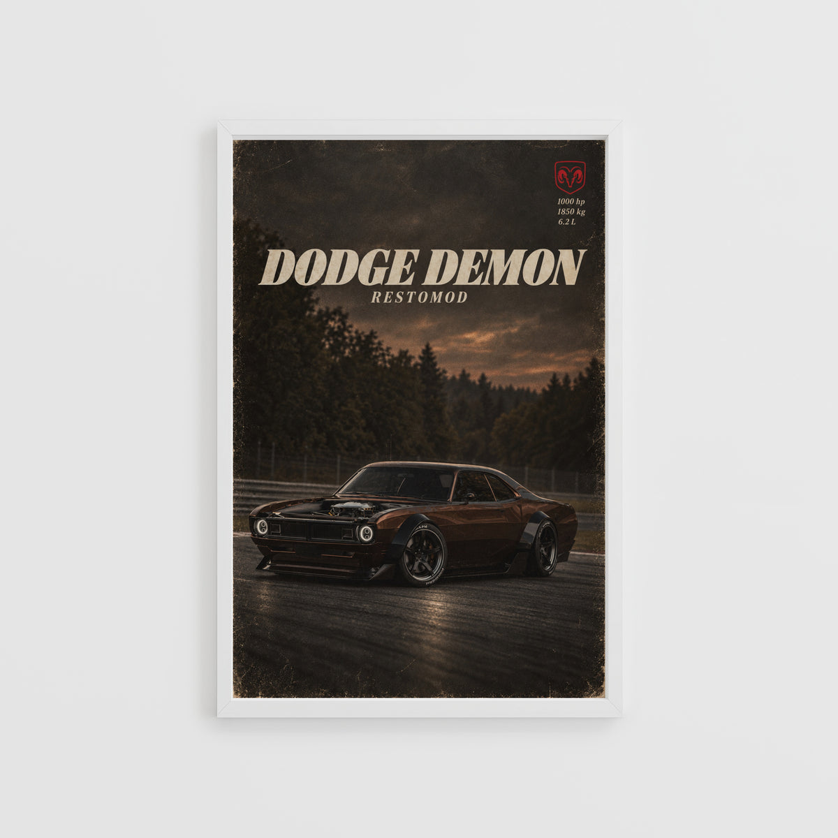 Vintage Dodge Demon Restomod Car Print