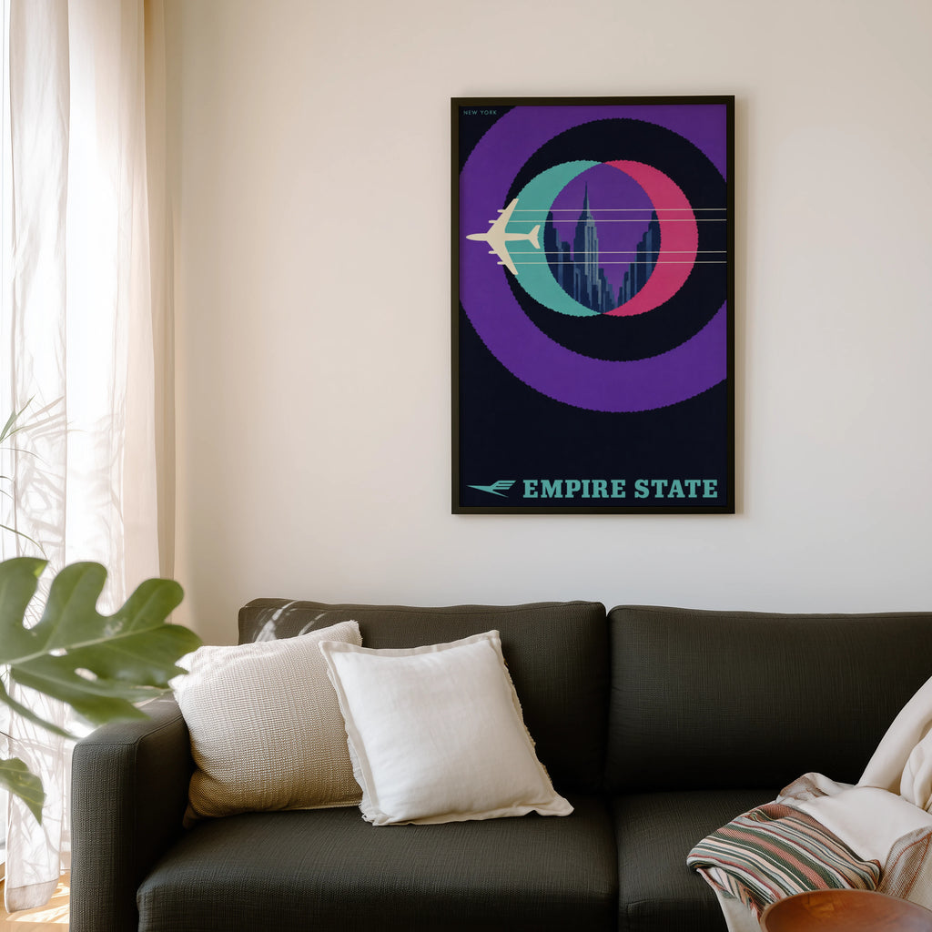 Vintage New York Poster, Empire State Wall Art, Print