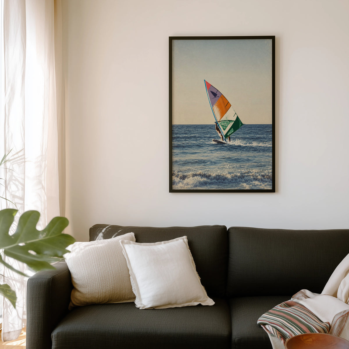 Vintage Windsurfing Print and Poster, Retro Surf Wall Art