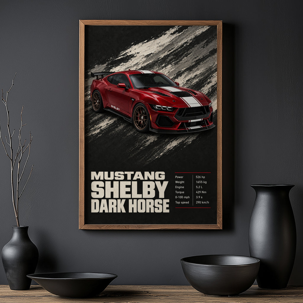 Vintage Mustang Shelby Print, Car Wall Art