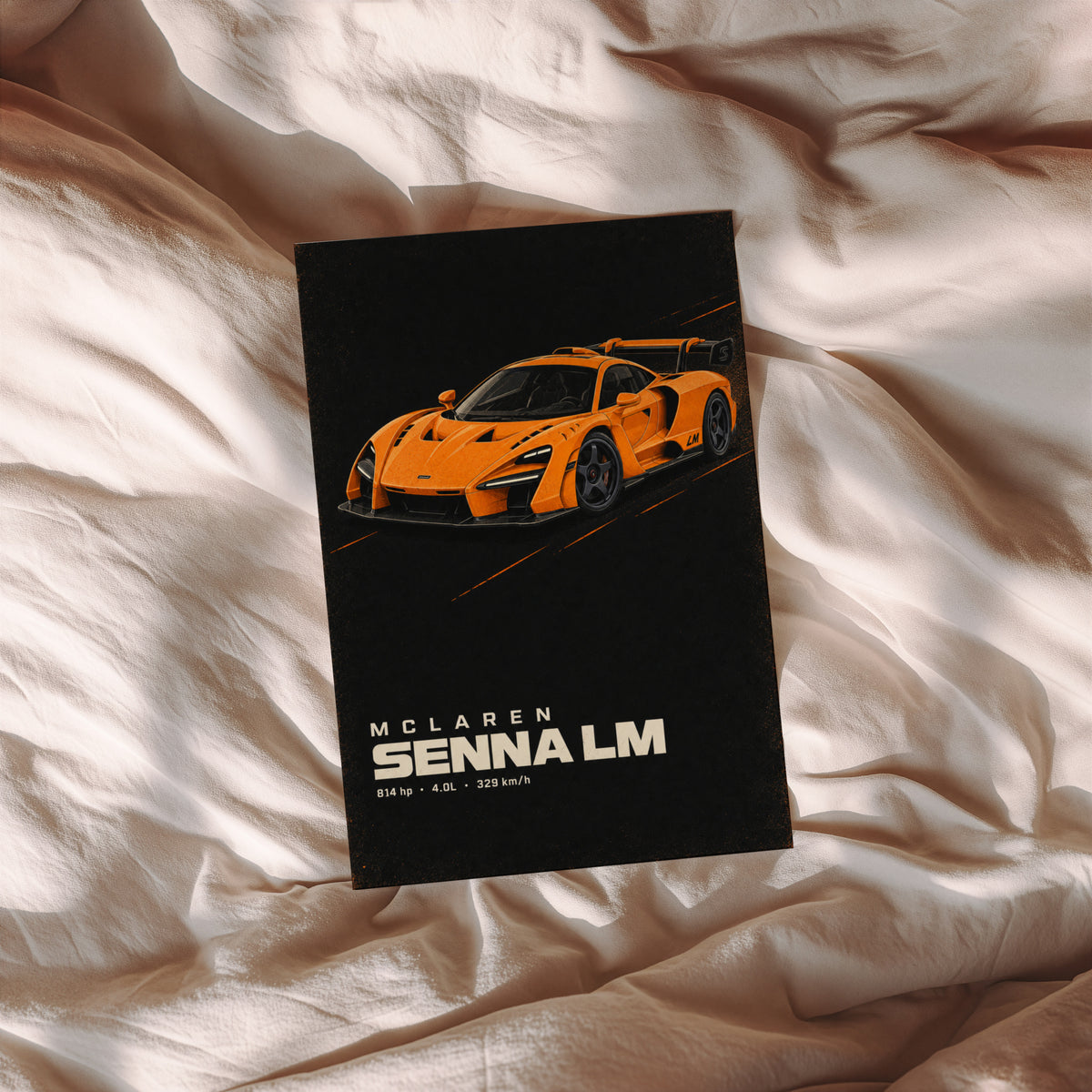 Vintage McLaren Senna LM Print, Supercar Wall Art