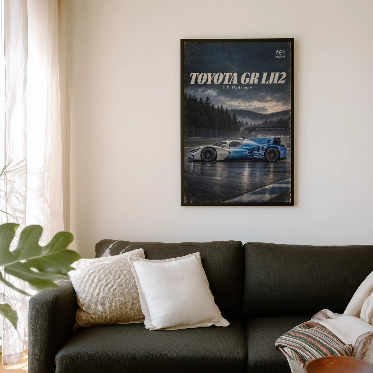 Vintage Toyota GR LH2 Print, Racing Car Wall Art