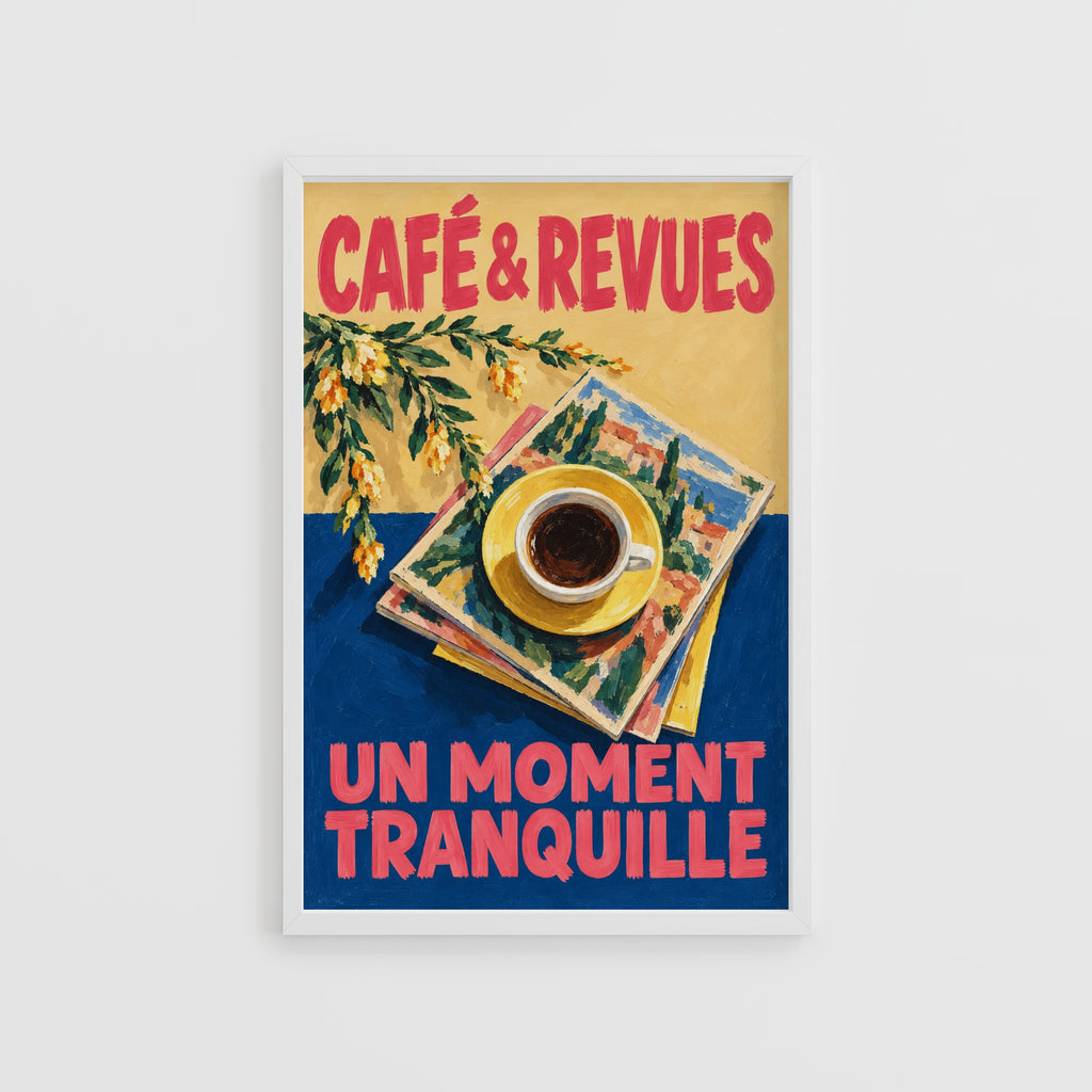 Vintage Coffee Print, Cafe Poster, French Wall Art