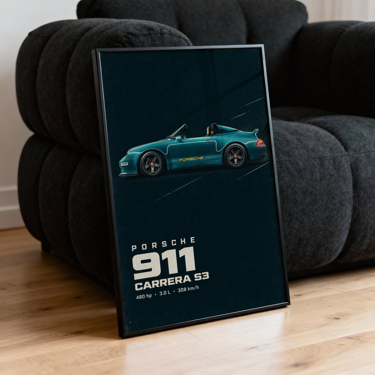Vintage Porsche 911 Print, Car Wall Art