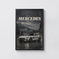 Vintage Mercedes AMG GT S Print, Car Wall Art