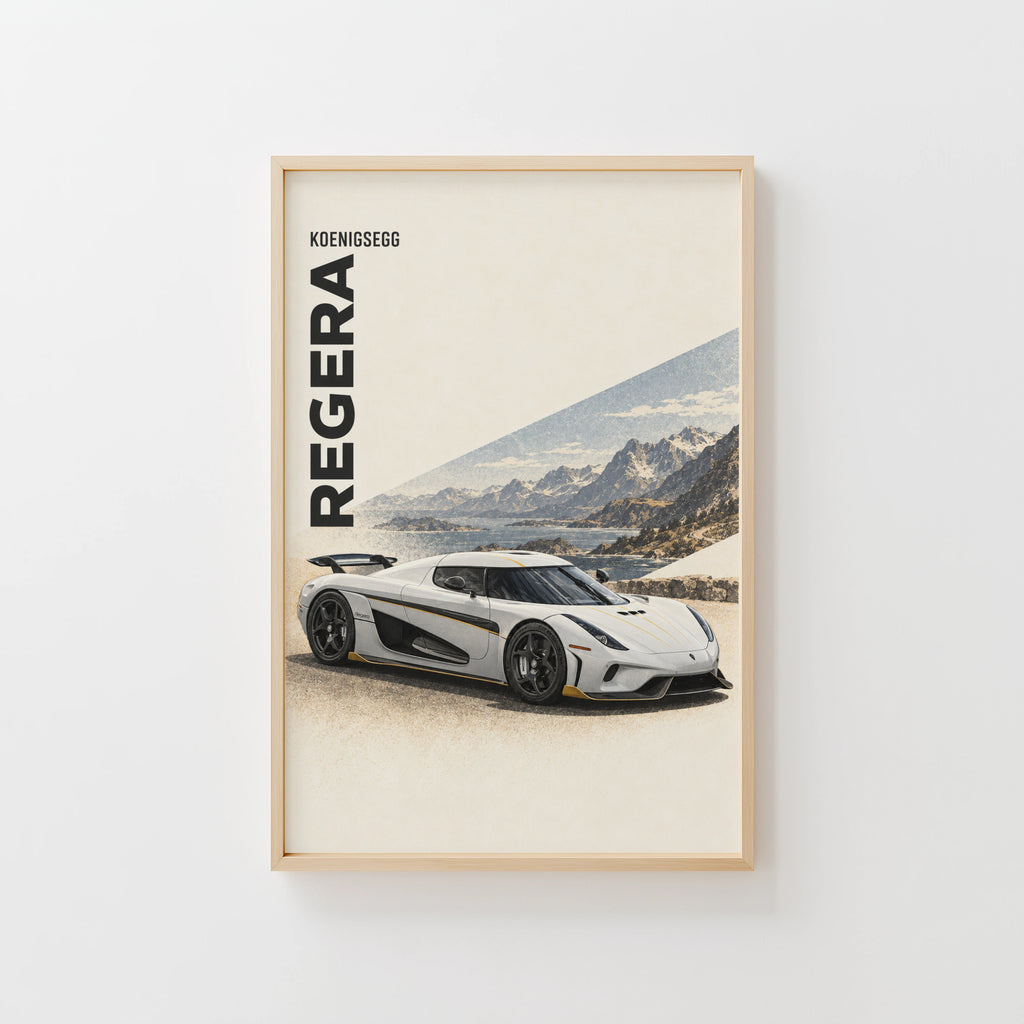 Vintage Koenigsegg Regera Print, Car Wall Art