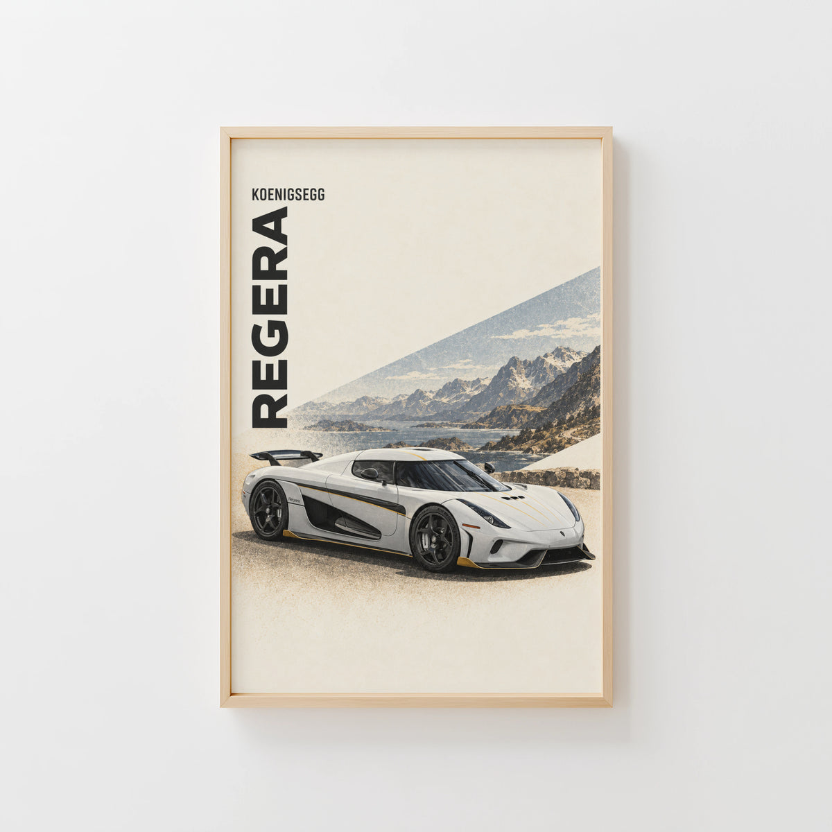 Vintage Koenigsegg Regera Print, Car Wall Art