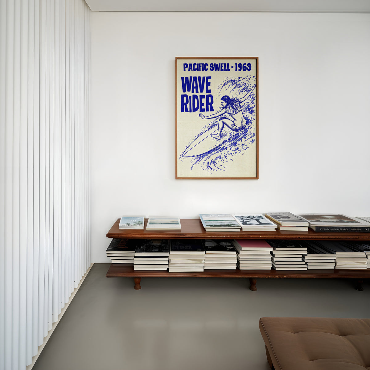 Vintage Surf Print, Wave Rider Surfer Girl Poster