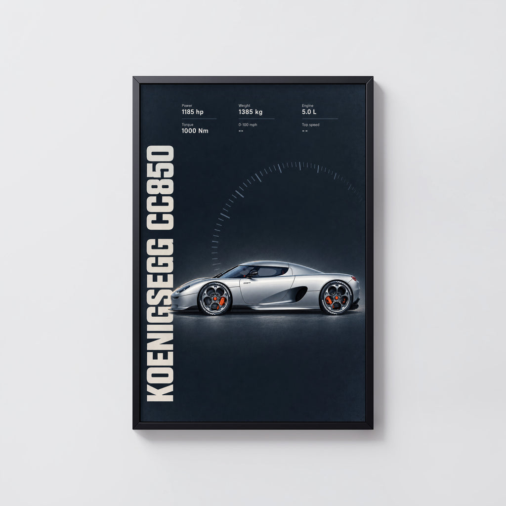 Vintage Koenigsegg CC850 Print, Supercar Wall Art
