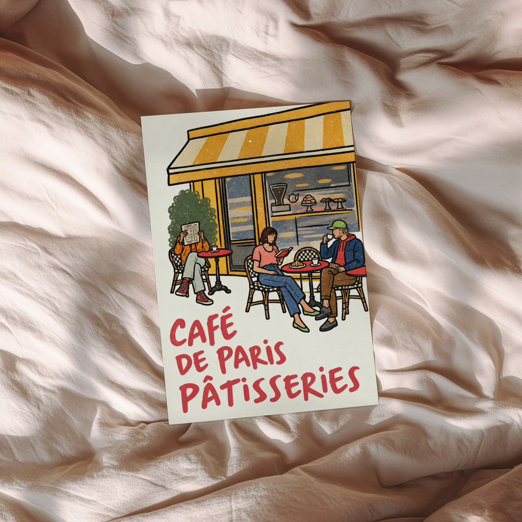Vintage Coffee Print and Poster, Paris Cafe Wall Art