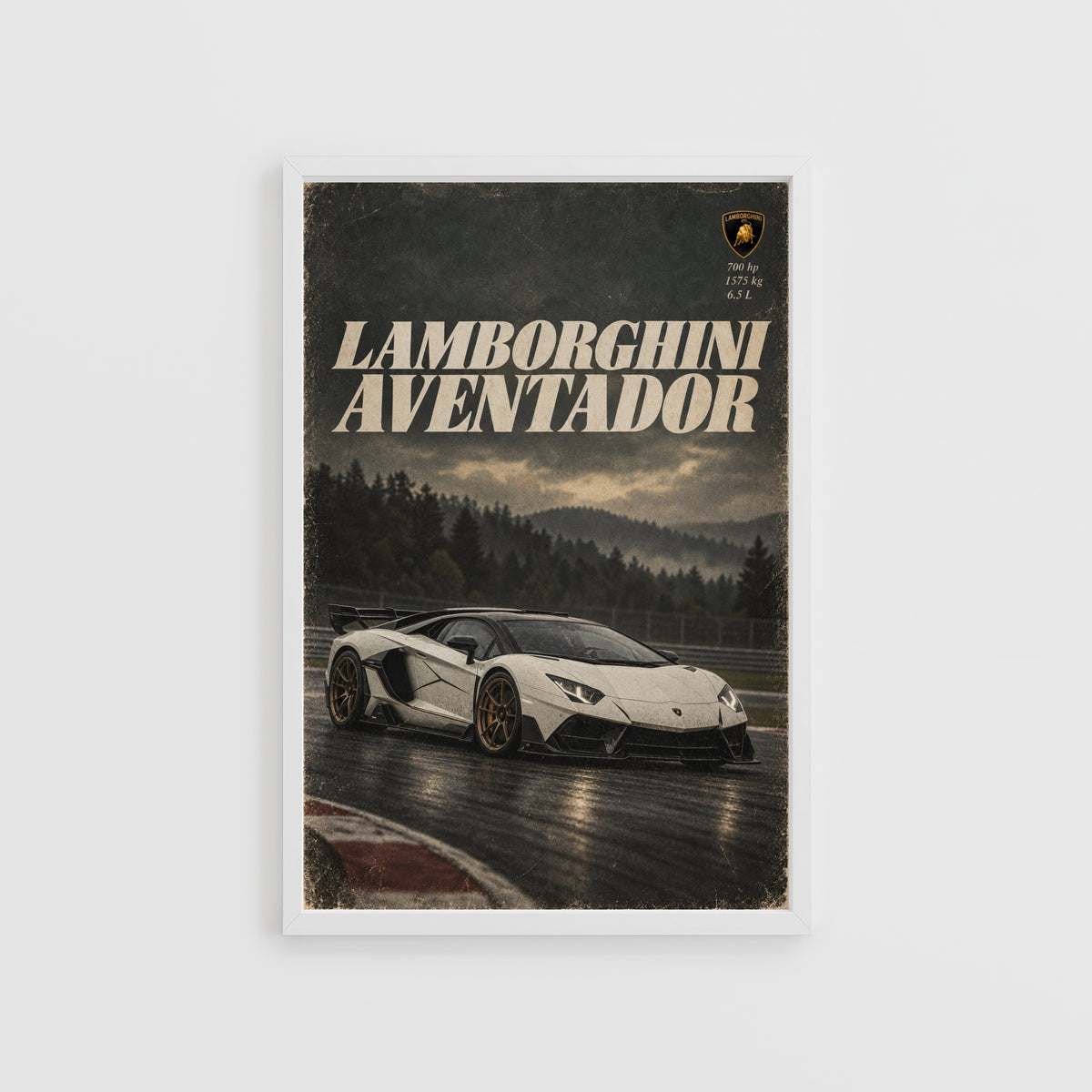 Vintage Lamborghini Aventador Print, Supercar Poster