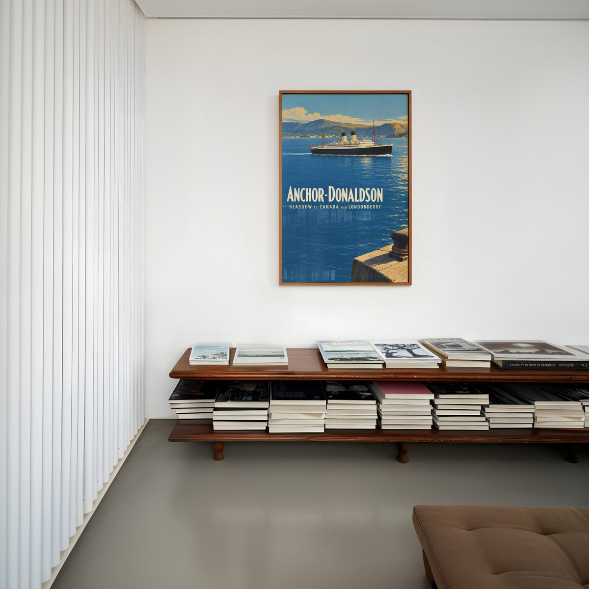 Vintage Ocean Liner Poster, Glasgow Canada Wall Art Print