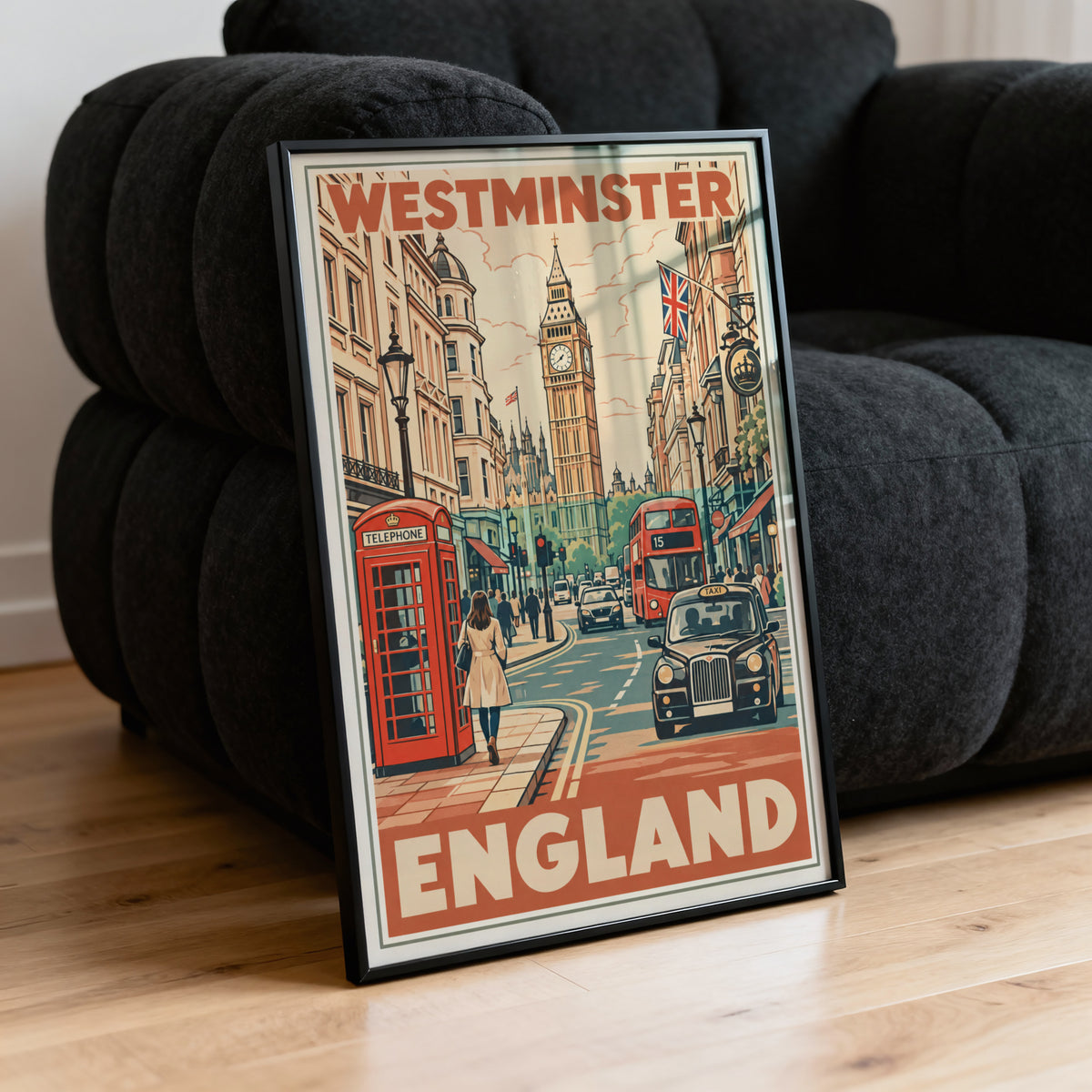 Vintage Westminster London Poster, England Wall Art Print