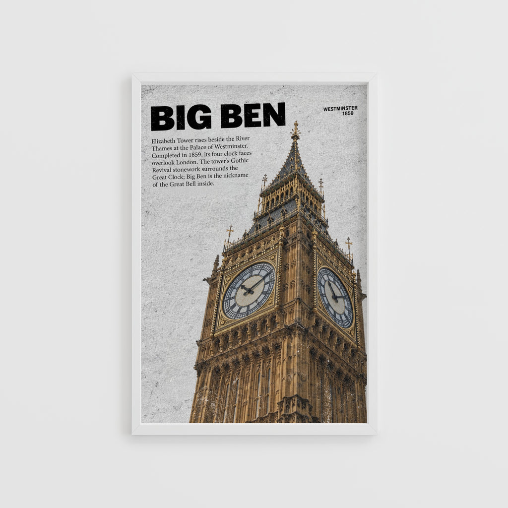 Vintage Big Ben London Poster, Westminster Wall Art Print