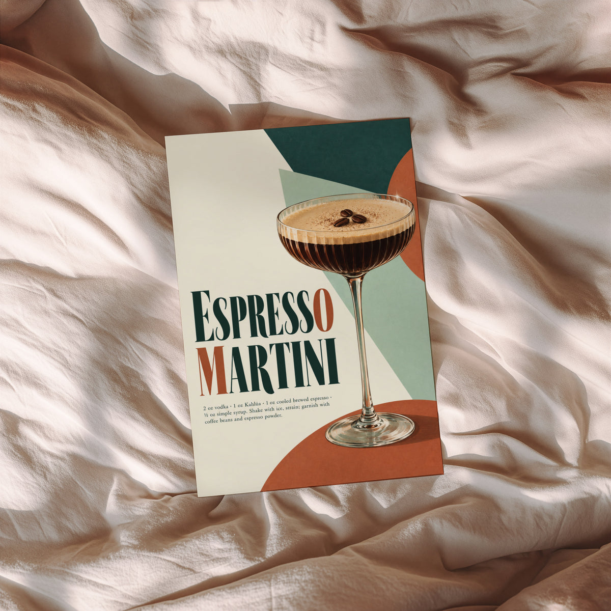 Vintage Espresso Martini Print Poster, Cocktail Art